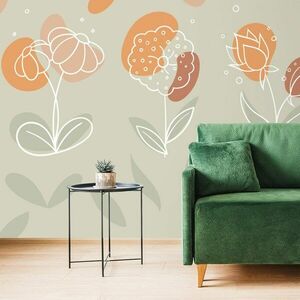 Samoprzylepna tapeta minimalistyczne kwiaty w subtelnych kolorach obraz