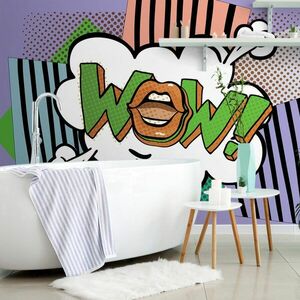 Samoprzylepna tapeta stylowy fioletowy pop art - WOW! obraz