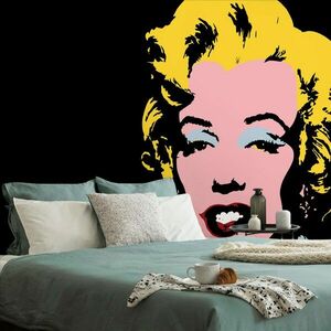 Samoprzylepna tapeta pop art Marilyn Monroe na czarnym tle obraz