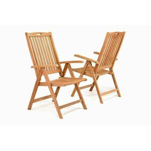 Składane krzesło ogrodowe DIVERO - drewno tekowe obraz
