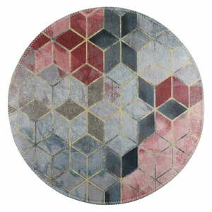 Różowo-jasnoszary okrągły dywan odpowiedni do prania ø 80 cm – Vitaus obraz