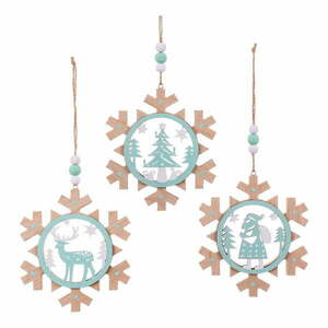 Wiszące dekoracje świąteczne zestaw 3 szt. Snowflake – Casa Selección obraz