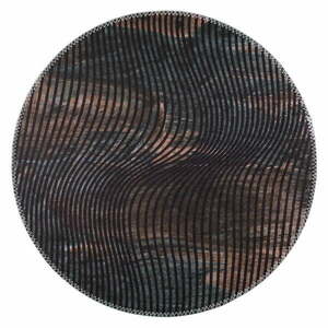 Czarny okrągły dywan odpowiedni do prania ø 100 cm – Vitaus obraz