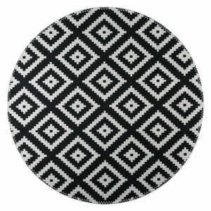 Czarno-biały okrągły dywan odpowiedni do prania ø 80 cm – Vitaus obraz