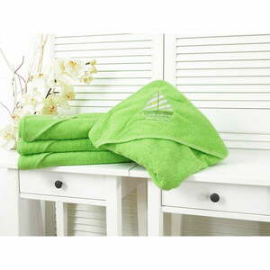 Zielony ręcznik dziecięcy frotte z kapturem 90x100 cm Baby – B.E.S. obraz