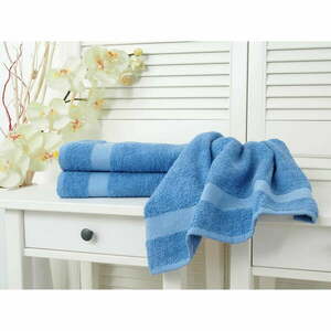 Niebieski ręcznik kąpielowy frotte 70x140 cm Adria – B.E.S. obraz