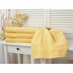 Żółty ręcznik kąpielowy frotte 70x140 cm Adria – B.E.S. obraz