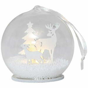 Biała dekoracja świetlna ze świątecznym motywem ø 8 cm Fauna – Star Trading obraz