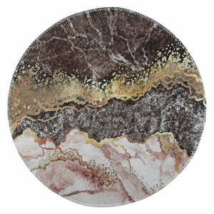 Okrągły dywan odpowiedni do prania w brązowo-złotym kolorze ø 120 cm – Vitaus obraz