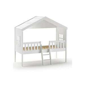 Białe podwyższone łóżko dziecięce w kształcie domku 90x200 cm Housebed – Vipack obraz