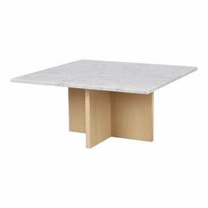 Biało-naturalny marmurowy stolik 90x90 cm Brooksville – Rowico obraz