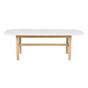 Biało-naturalny marmurowy stolik 135x62 cm Hammond – Rowico obraz