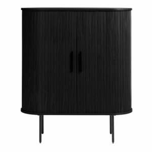 Czarna szafka w dekorze dębu 100x118 cm Nola – Unique Furniture obraz