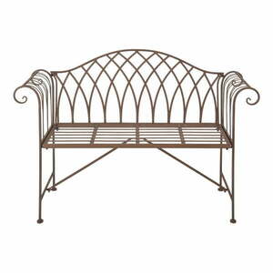Brązowa metalowa ławka ogrodowa – Esschert Design obraz
