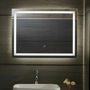 Aquamarin Lustro łazienkowe z oświetleniem LED 28 W, 80x60cm obraz