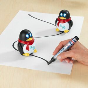 Pingwin LED + flamaster obraz
