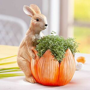 Doniczka "Tulipan z królikiem" obraz
