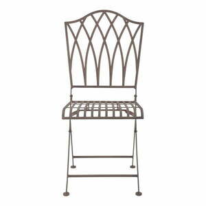 Brązowe metalowe składane krzesło ogrodowe – Esschert Design obraz