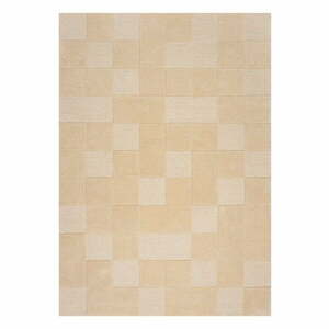 Beżowy dywan wełniany 230x160 cm Checkerboard – Flair Rugs obraz