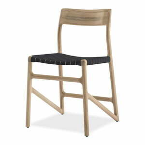 Krzesło z litego drewna dębowego z czarnym siedziskiem Gazzda Fawn obraz