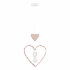 Biało-różowa lampa dziecięca z metalowym kloszem Single – Candellux Lighting obraz