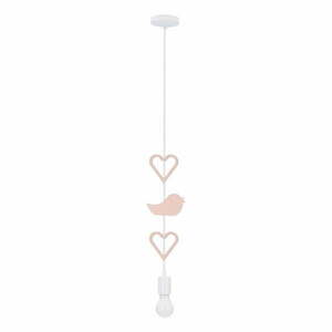 Biało-różowa lampa dziecięca z metalowym kloszem Single – Candellux Lighting obraz