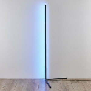 Czarna lampa stojąca LED (wysokość 141 cm) Level – Trio obraz