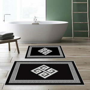 Czarno-białe dywaniki łazienkowe zestaw 2 szt. – Foutastic obraz