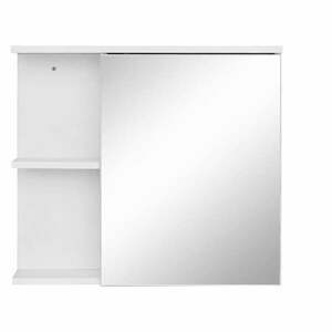 Biała wisząca szafka łazienkowa z lustrem 60x53 cm Mirza – Støraa obraz