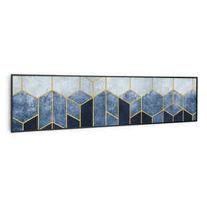 Klarstein Wonderwall Air Art Smart, panel grzewczy na podczerwień, grzejnik, 120 x 30 cm, 350 W, niebieska linia obraz