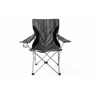 Krzesło turystyczne campingowe czarno-szare obraz