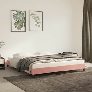 vidaXL Rama łóżka, różowa, 180x200 cm, tapicerowana aksamitem obraz
