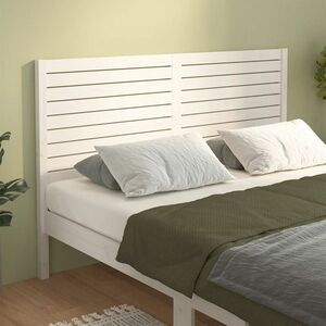 vidaXL Wezgłowie łóżka, białe, 166x4x100 cm, lite drewno sosnowe obraz