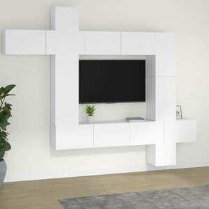 vidaXL Zestaw 9 szafek TV, biały, materiał drewnopochodny obraz