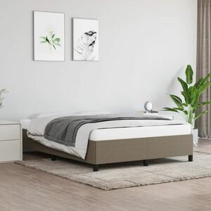 vidaXL Rama łóżka, kolor taupe, 140x200 cm, obita tkaniną obraz