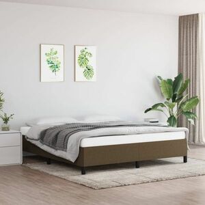 vidaXL Rama łóżka, ciemnobrązowa, 180 x 200 cm, obita tkaniną obraz