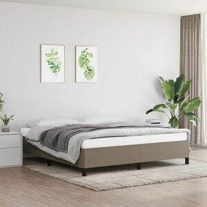 vidaXL Rama łóżka, kolor taupe, 180x200 cm, obita tkaniną obraz