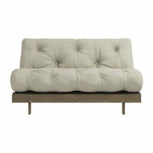 Beżowa lniana rozkładana sofa 140 cm Roots – Karup Design obraz