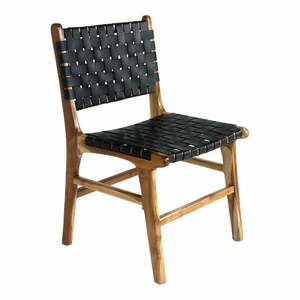 Czarno-brązowe krzesła z drewna tekowego zestaw 2 szt. Perugia – House Nordic obraz