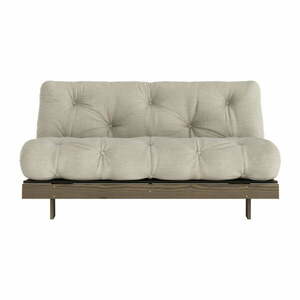 Beżowa lniana rozkładana sofa 160 cm Roots – Karup Design obraz