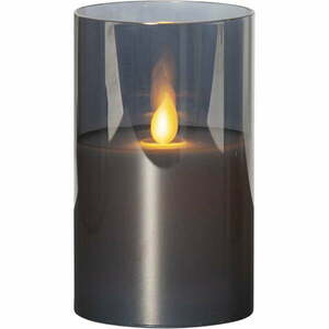 Szara woskowa świeca LED w szkle Star Trading M-Twinkle, wys. 12, 5 cm obraz