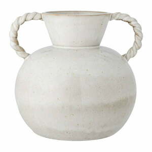 Biały kamionkowy ręcznie wykonany wazon Semira – Bloomingville obraz