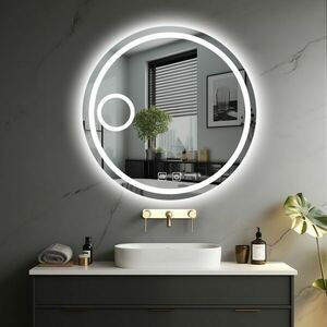 IREDA Lustro łazienkowe LED z oświetleniem, okrągłe, 60 cm obraz