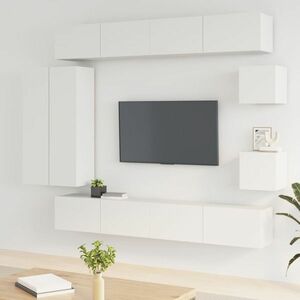 vidaXL 8-częściowy zestaw szafek telewizyjnych, biały obraz