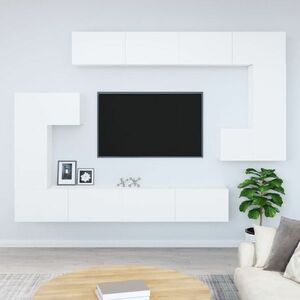 vidaXL Wisząca szafka telewizyjna, biała, materiał drewnopochodny obraz