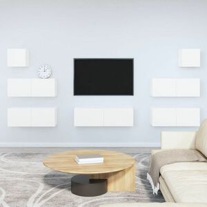 vidaXL Zestaw 7 szafek TV, biały, materiał drewnopochodny obraz