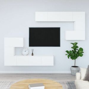 vidaXL Wisząca szafka telewizyjna, biała, materiał drewnopochodny obraz