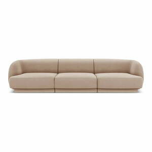 Beżowa aksamitna sofa 259 cm Miley – Micadoni Home obraz