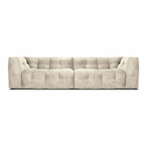 Beżowa aksamitna sofa Windsor & Co Sofas Vesta, 280 cm obraz