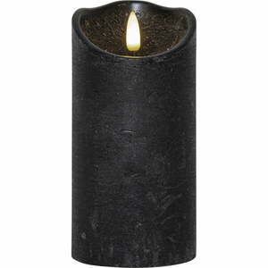 Czarna woskowa świeca LED Star Trading Flamme Rustic, wys. 15 cm obraz